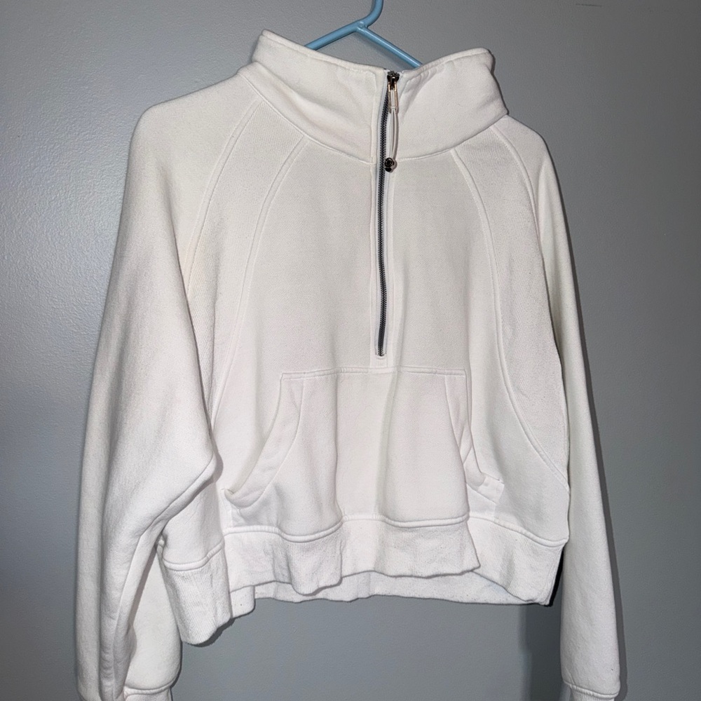 Cozy Women's White Half-Zip Hoodie